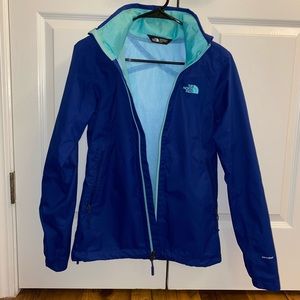 Blue windbreaker with a hood North Face Jacket